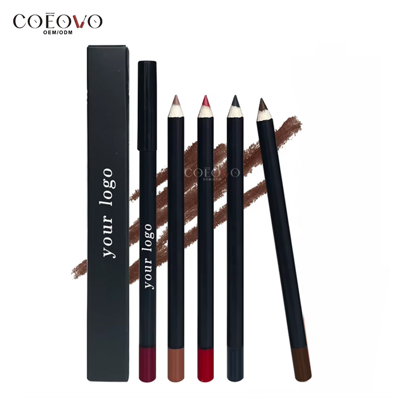 COEOVO Black Matte Lip Liner Makeup Cosmetics Cream Vendor Lip Liner Pen Private Label Brown Lip Liner Pencil