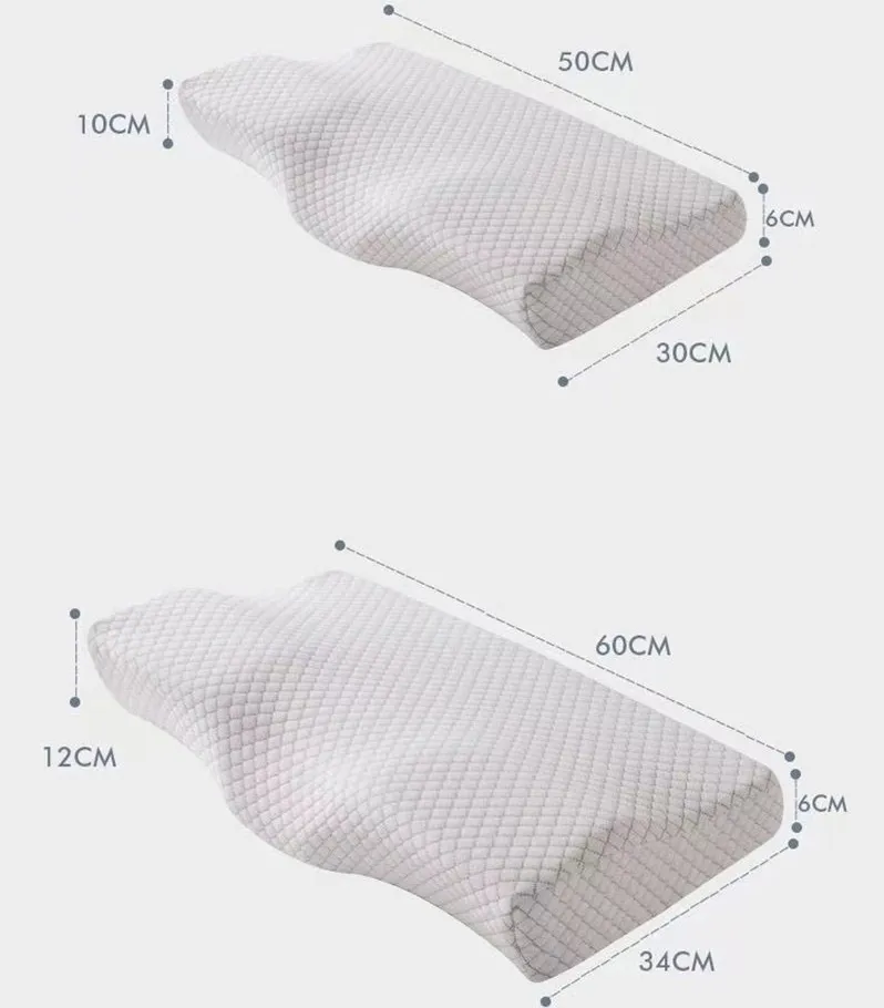 Bedding Textile Orthopedic Bed Pillows Visco Memory Foam Butterfly Manufacturers Contour Cervical Pillow