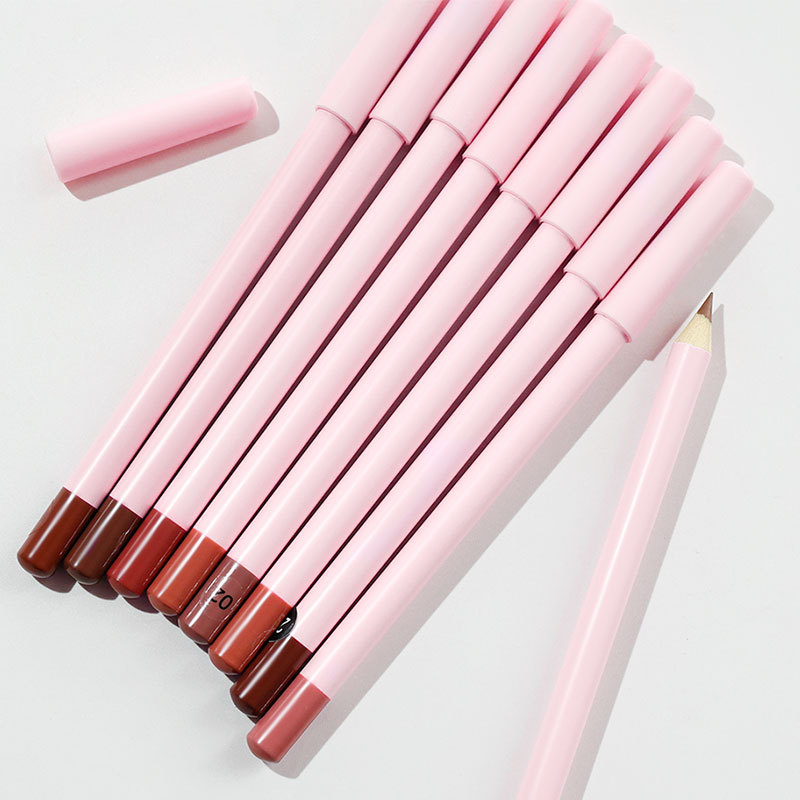Popular 24 Colors Pink Lip Liner Dark Brown Smooth Pencil Private Label Waterproof Matte Lip Liner