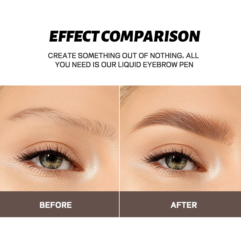 OEM Wholesale Custom Logo 4 Tip Microblade Eyebrow Pencil Private Label Quick-dry Waterproof Lasting Vegan Liquid Eyebrow Pen