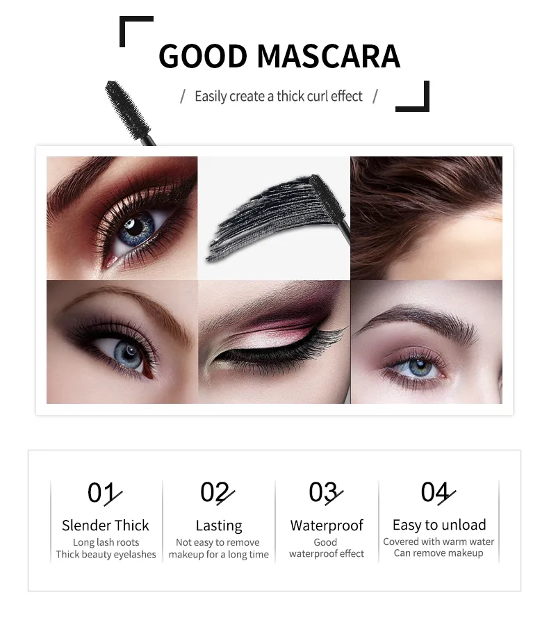 Makeup Cosmetic Rimel Waterproof Eyelash Curling Black 4D Fiber Mascara