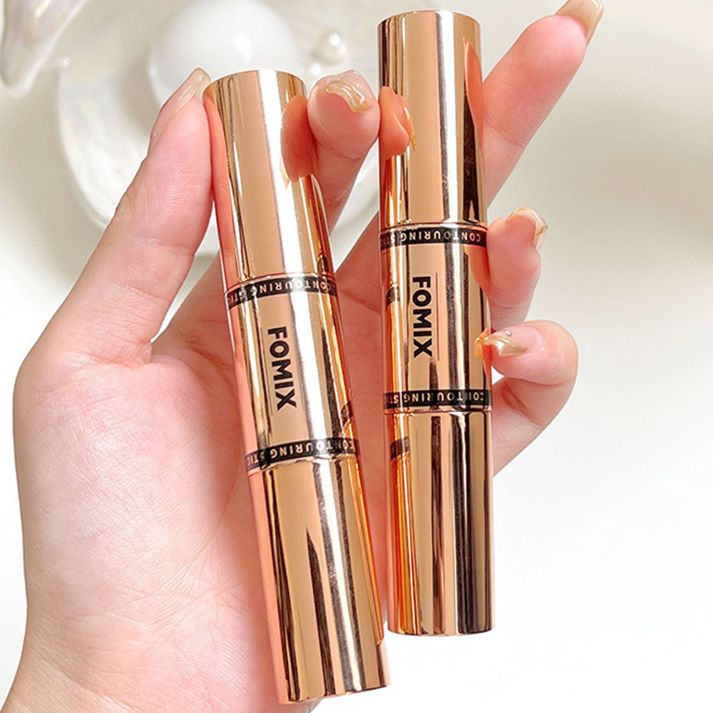 FOMIX 2 in 1 Dual Purpose Brightening Highlighter Stick Matte Contouring Nasal Side Shadow Contour Stick