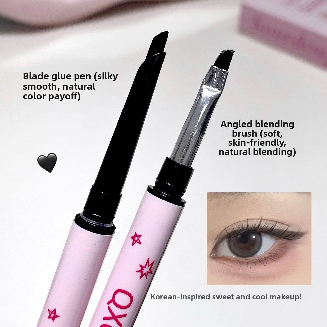 QXQY Double-Headed Gel Eyeliner Pen for Women Waterproof Sweat-Proof Long-Lasting Makeup Application Silkworm Natural Smooth
