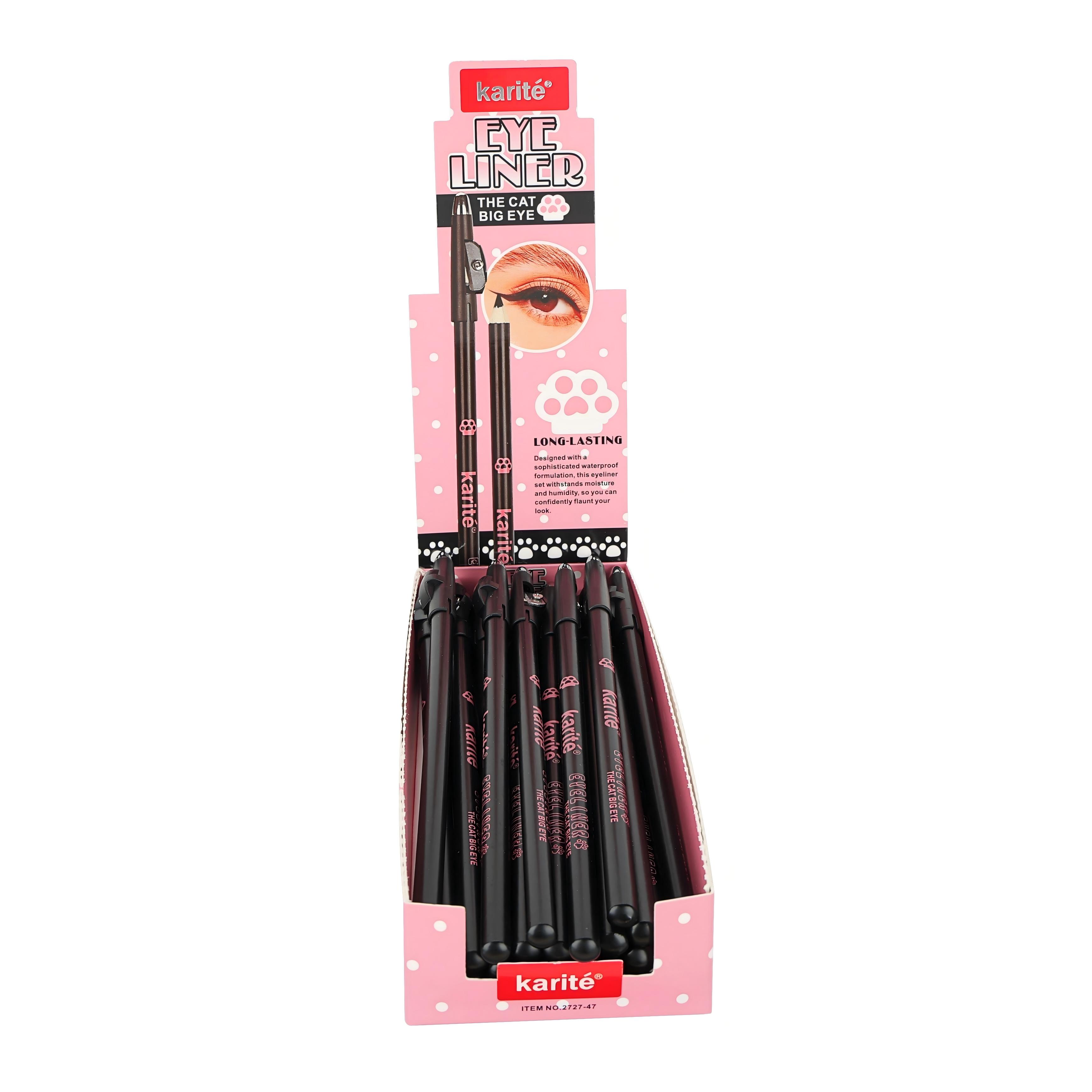 Karite Eye Liner Pencil With Sharper Smooth Eyebrow Brush Soft Long Lasting Waterproof Eyebrow Pencil Tube Pen