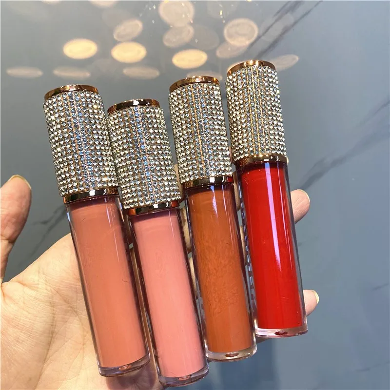 Diamond Lipgloss Tube Cosmetics Wholesale Vegan Clear Lip Gloss Private Label