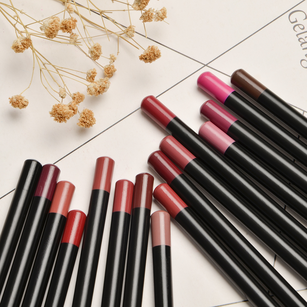 Long Lasting Lipliner Custom Black Matte Smudge Proof Lip Liner Vendor Creamy Lip Liner Pen Private Label Brown Lip Liner Pencil
