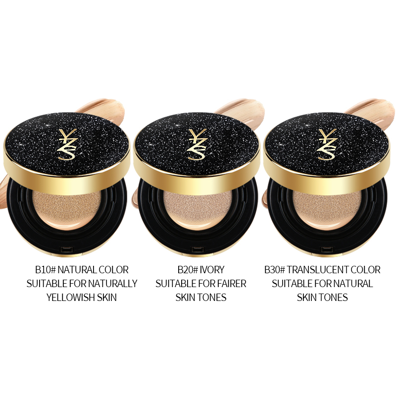 YZS 3 Color Custom Logo Star Sky Air Cushion BB Cream Long Lasting Waterproof Ivory White Concealer and Foundation for Girl Lady