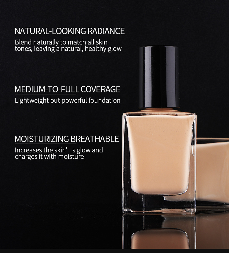 Before and after liquid foundation application