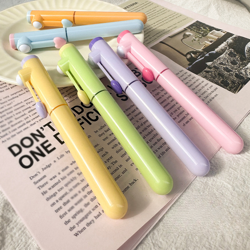 Creative Decompression Rolling Highlighter Color Marker Pen Kawaii Stationery Highlighters Set