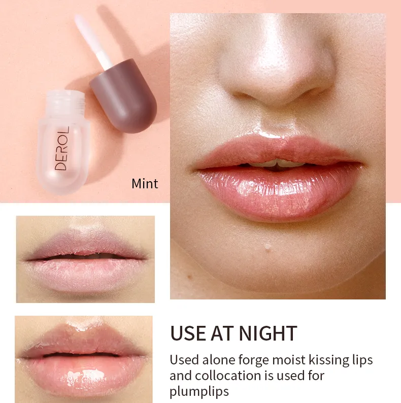 Online Wholesale in Stock Natural Ginger Mint Lip Balm Set Organic Vegan Ginger Mint Lip Plumper Kit Capsule Lips Maximizer Ginger Mint Lip Gloss Plumper