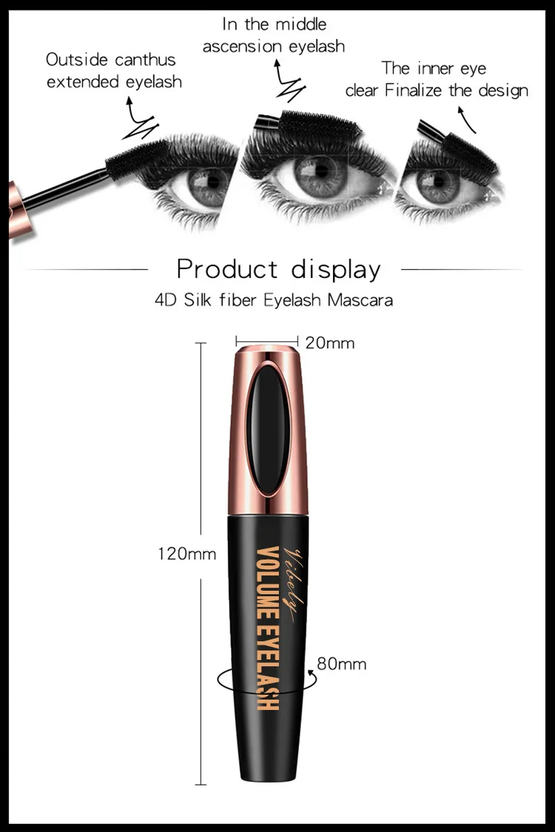Lasting Waterproof Extension Lengthening Curling Eyelash 4D Fiber Mascara