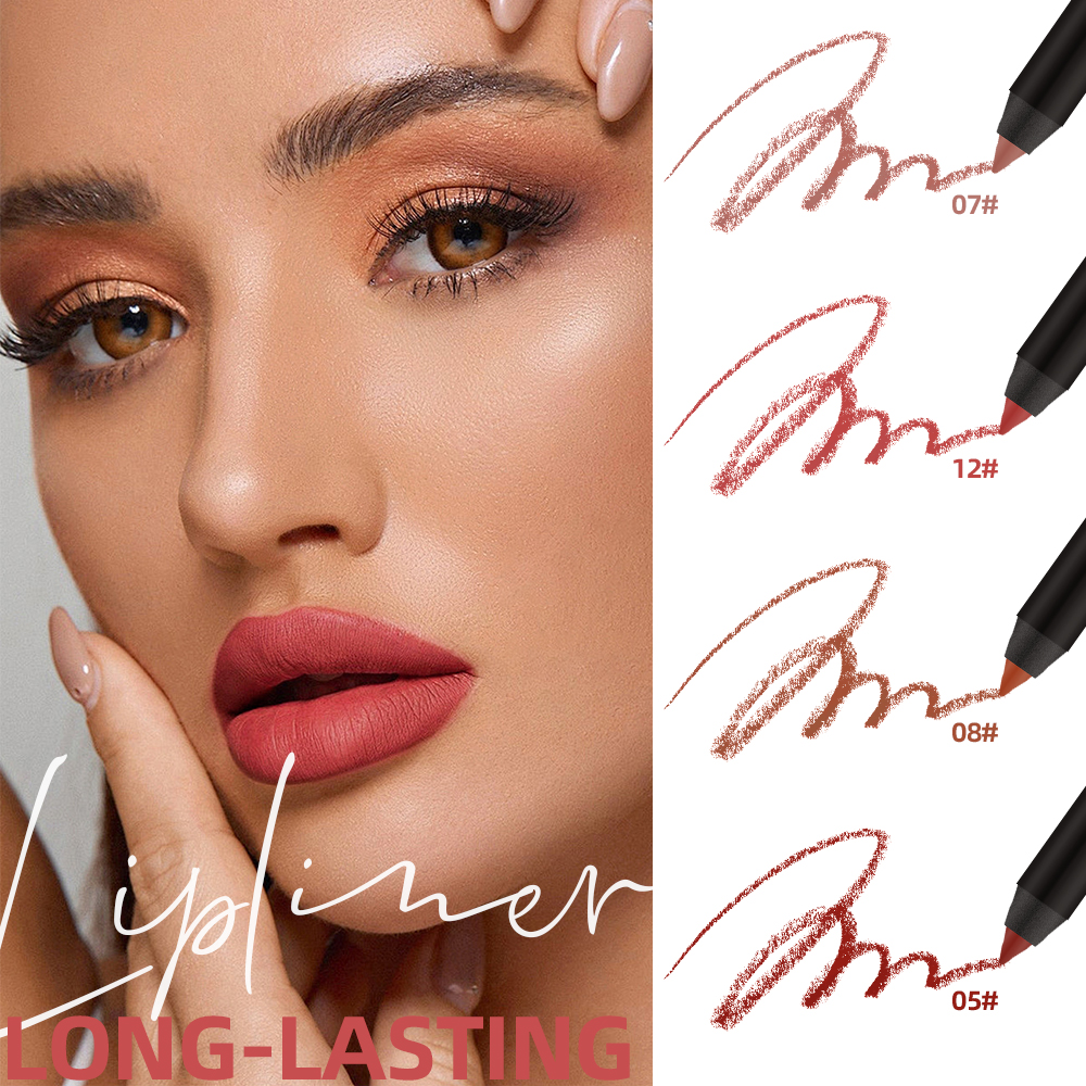 Customize Vegan Lip Liner Water Proof Private Label Retractable Lip Liner Personnalised Creamy Brown Lipliner