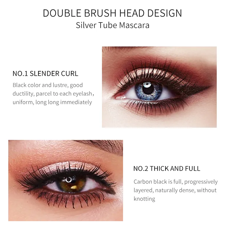 Private Label 2-in-1 Quick Dry Lasting Eyelash Thick Curling 4D Mascara