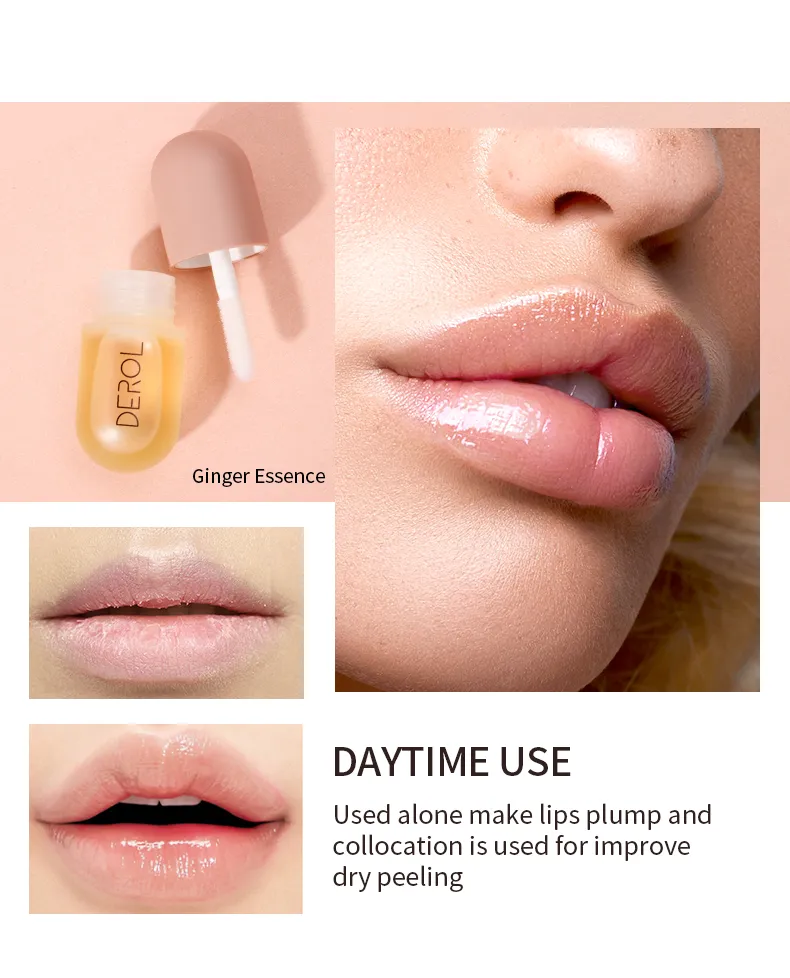 Online Wholesale in Stock Natural Ginger Mint Lip Balm Set Organic Vegan Ginger Mint Lip Plumper Kit Capsule Lips Maximizer Ginger Mint Lip Gloss Plumper