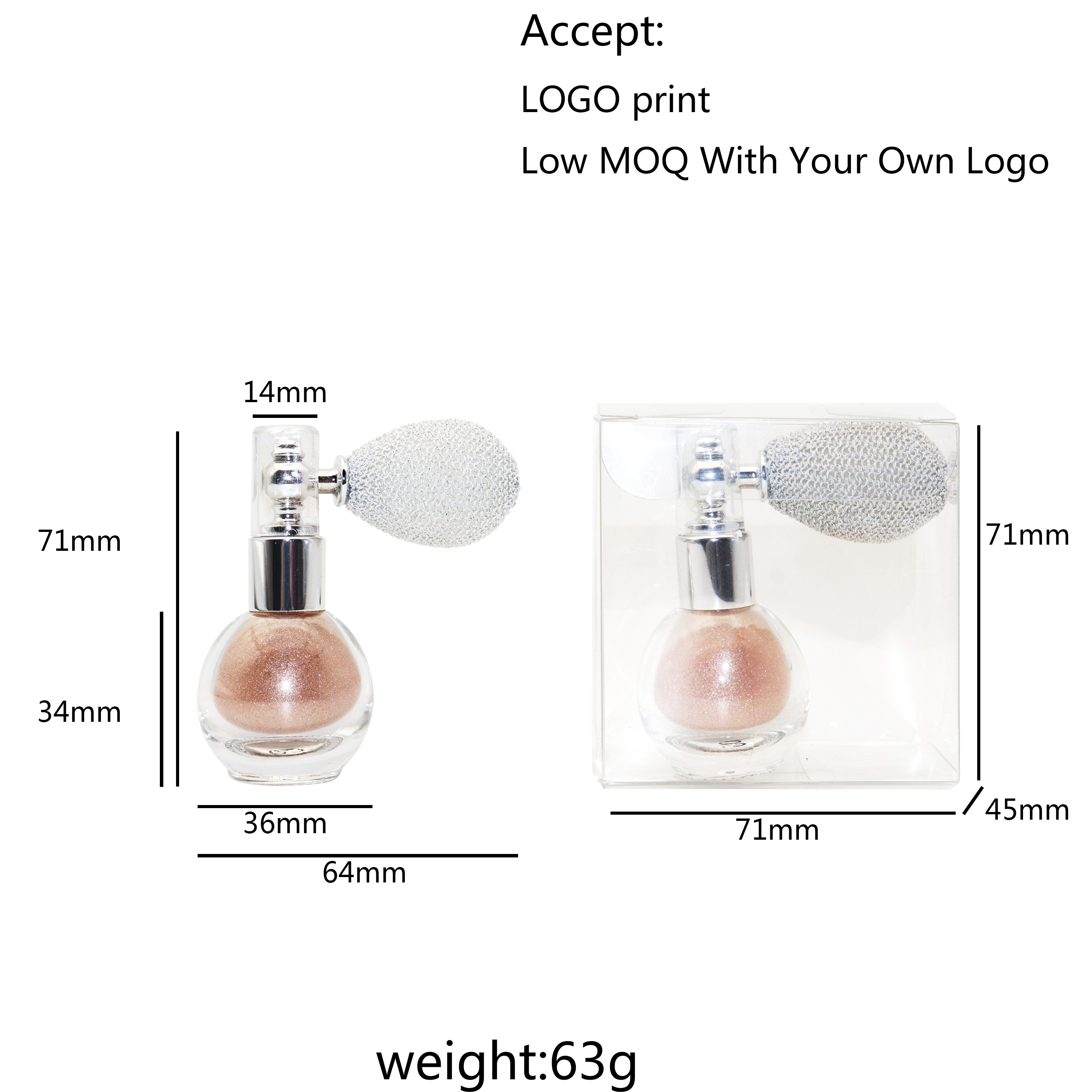 highlighter spray powder application