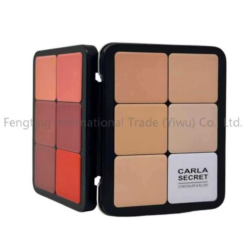 12 Colors Private Label Wholesale Vegan Halal Organic Cruelty Free Full Coverage Custom Cosmetic Ironhighlighterbronzer Contour Concealer Face Blush Palette