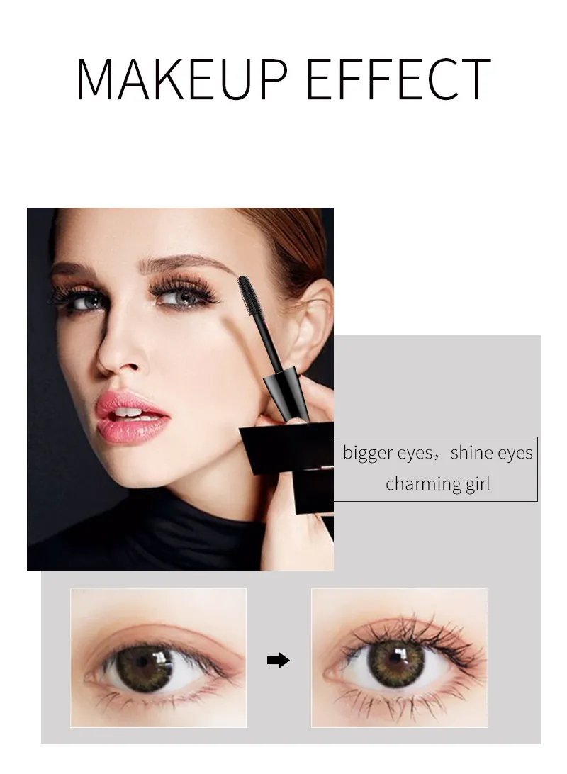 Waterproof Long Lasting Natural Fiber Mascara Eye Lash Extension Mascara for Makeups