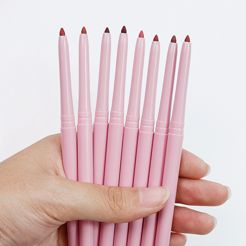 Private Label Custom Color Mineral Waterproof Twist-Up Retractable Lip Liner Pencil for Dark Skin-15 Colors Longlasting