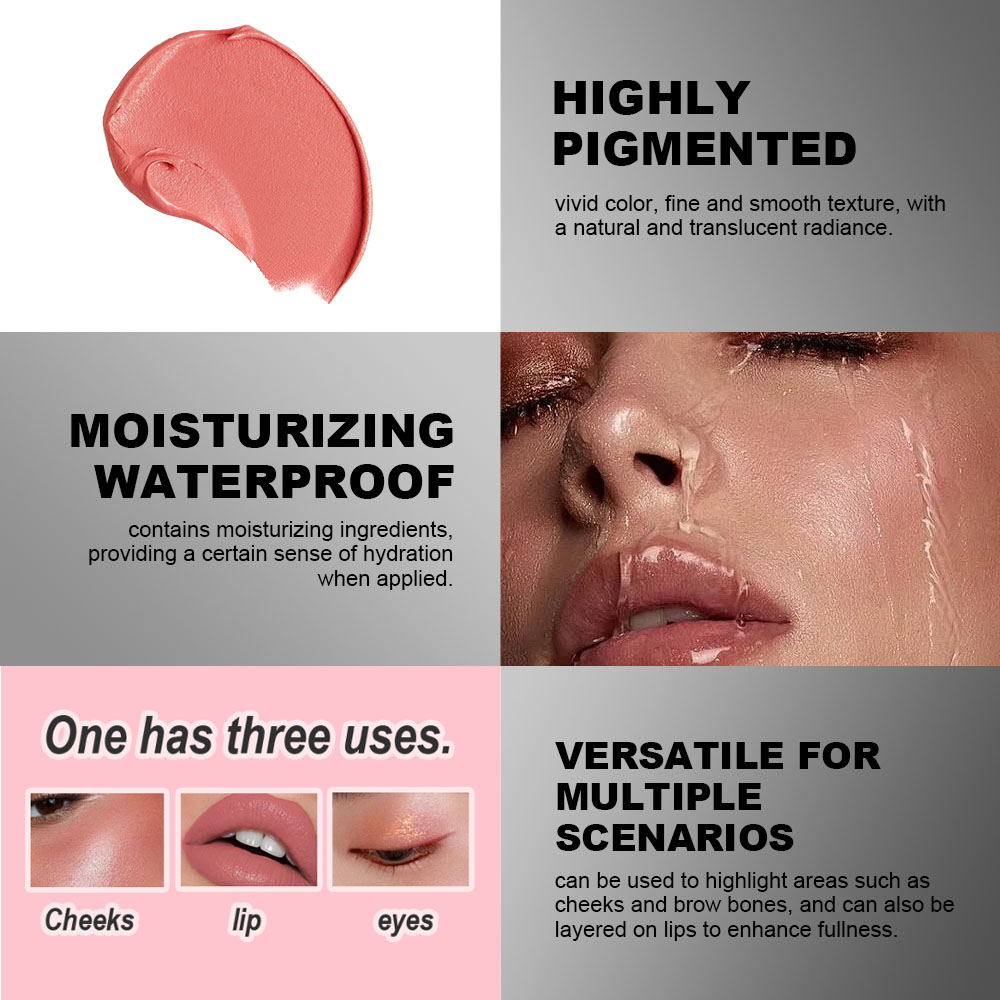 Private Label Long Lasting Cheek Diamond Glow Vegan Glitter Makeup Custom Logo Cream Blush Contour Highlighter Stick