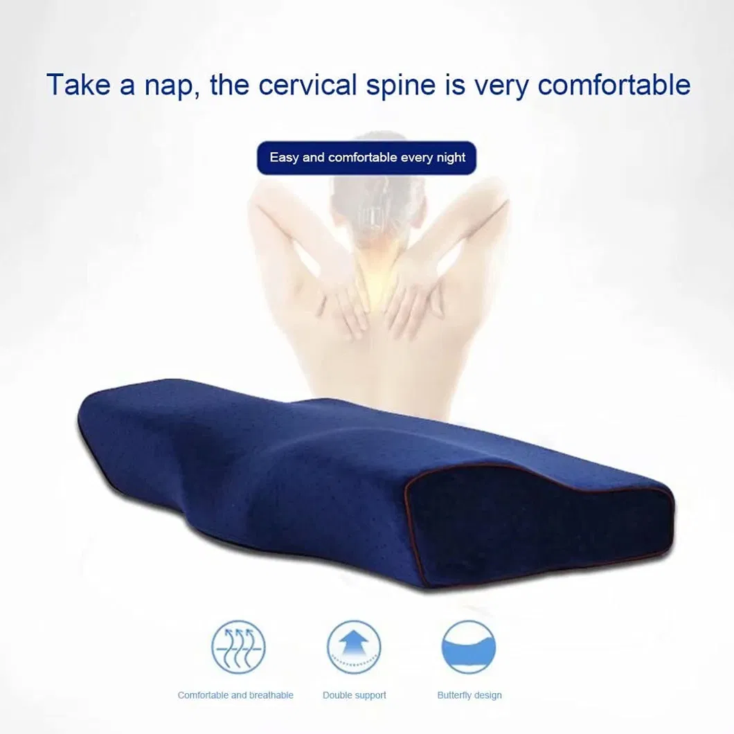 Bedding Textile Orthopedic Bed Pillows Visco Memory Foam Butterfly Manufacturers Contour Cervical Pillow