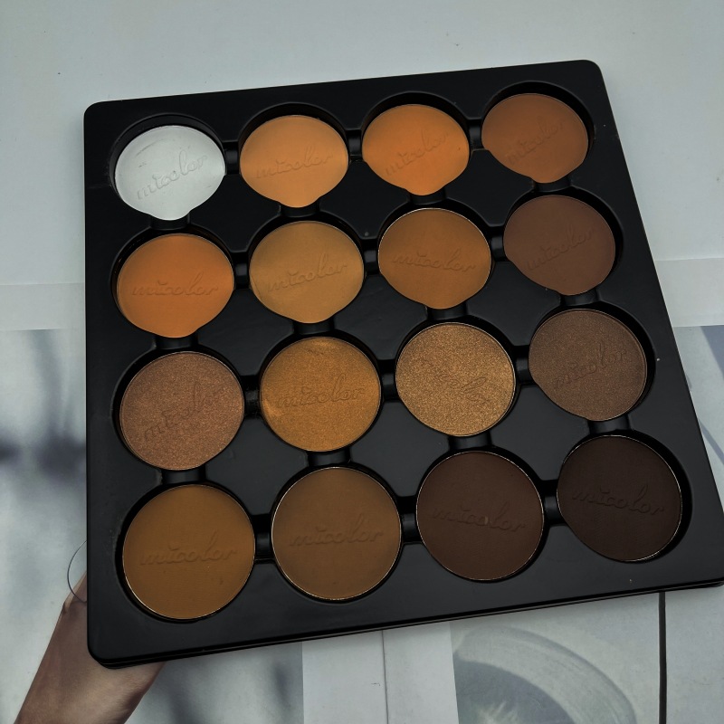 1601A1 Micolor Makeup School Long-Lasting Shimmer Palette Contour Bronzer Highlighter for Dark Pressed Powder Cream Eye Shadow