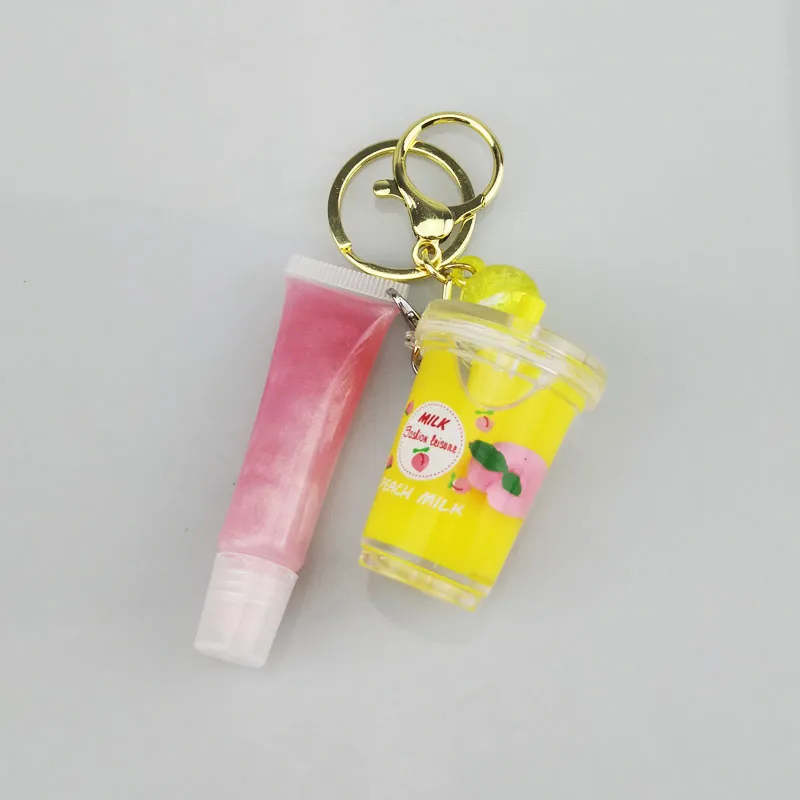 OEM Keychain Lip Gloss Moisturizing Fruit Lemon Clear 5g