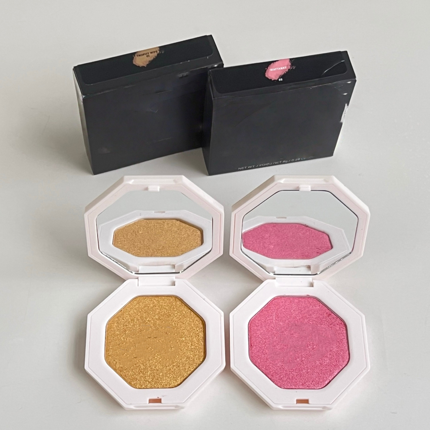 High Quality Waterproof 2-Color Diamond Shiny Glitter Premium Herbal Makeup Facial Bronzer Highlighter Powder