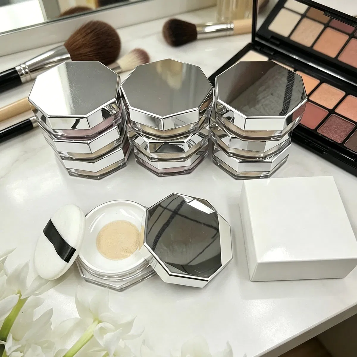 Custom Private Label Mineral Full Coverage Waterproof Long-Lasting Sunscreen Oil-Control Face Setting Powder