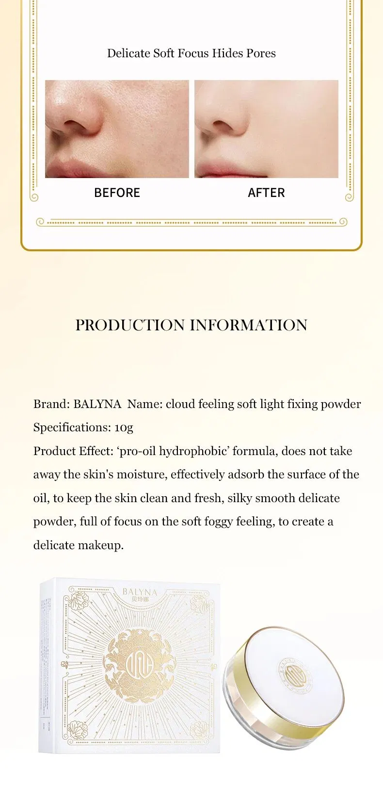 Wholesale Private Label Cosmetics Matte Finish Waterproof Oil-Control 24 Hours Lasting Setting Loose Powder