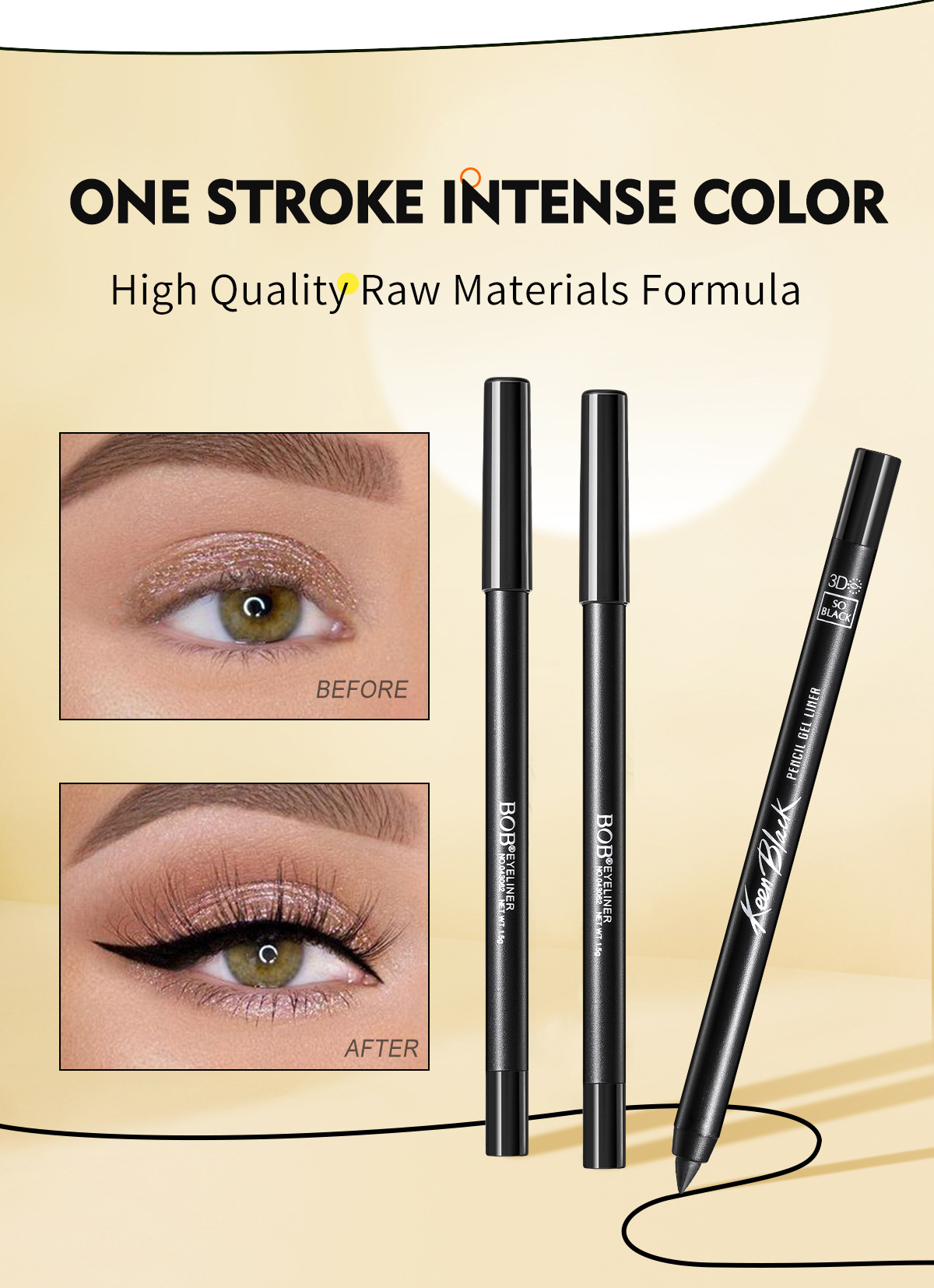 Private Label Waterproof Eyeliner Pencil Water-Proof Long-Lasting Makeup for Eye Use for Lady's Eyes Beauty Makeup