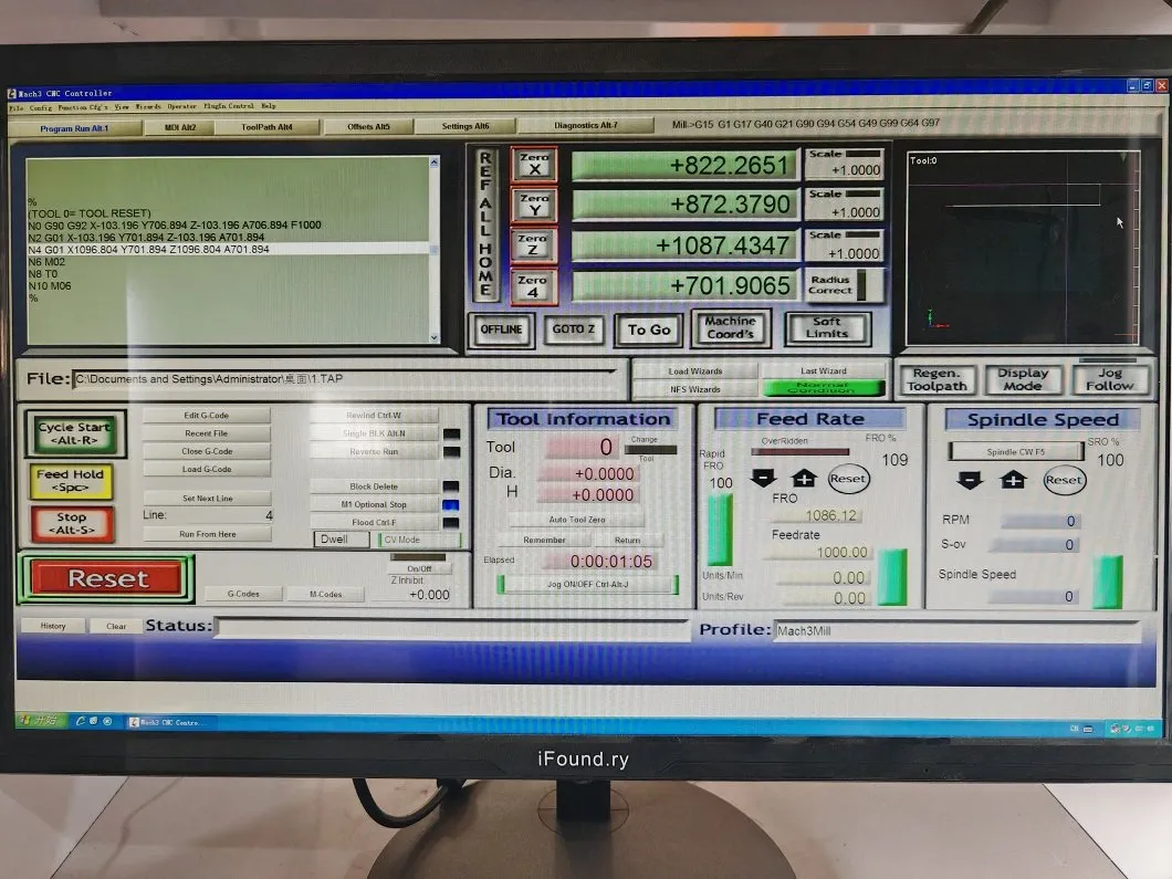 CNC Contour Fast Wire Foam Cutting Machine Software Dashboard