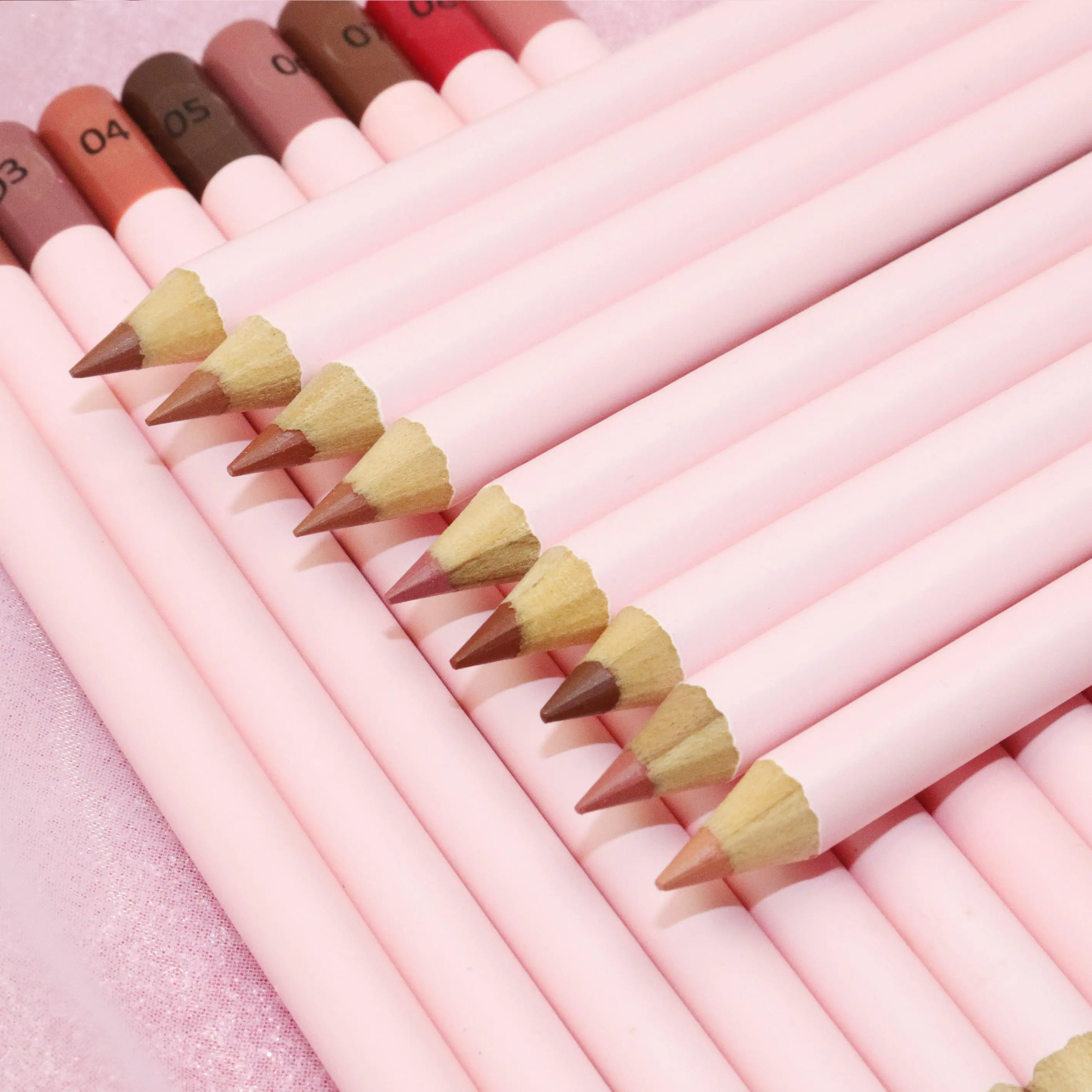 OEM Brown Vegan Creamy Lip Liners Smudge Proof Lipliner Pencil pink Lipliner Pencil Private Label Lip Liner Pencil