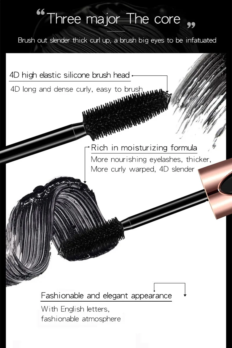 Lasting Waterproof Extension Lengthening Curling Eyelash 4D Fiber Mascara