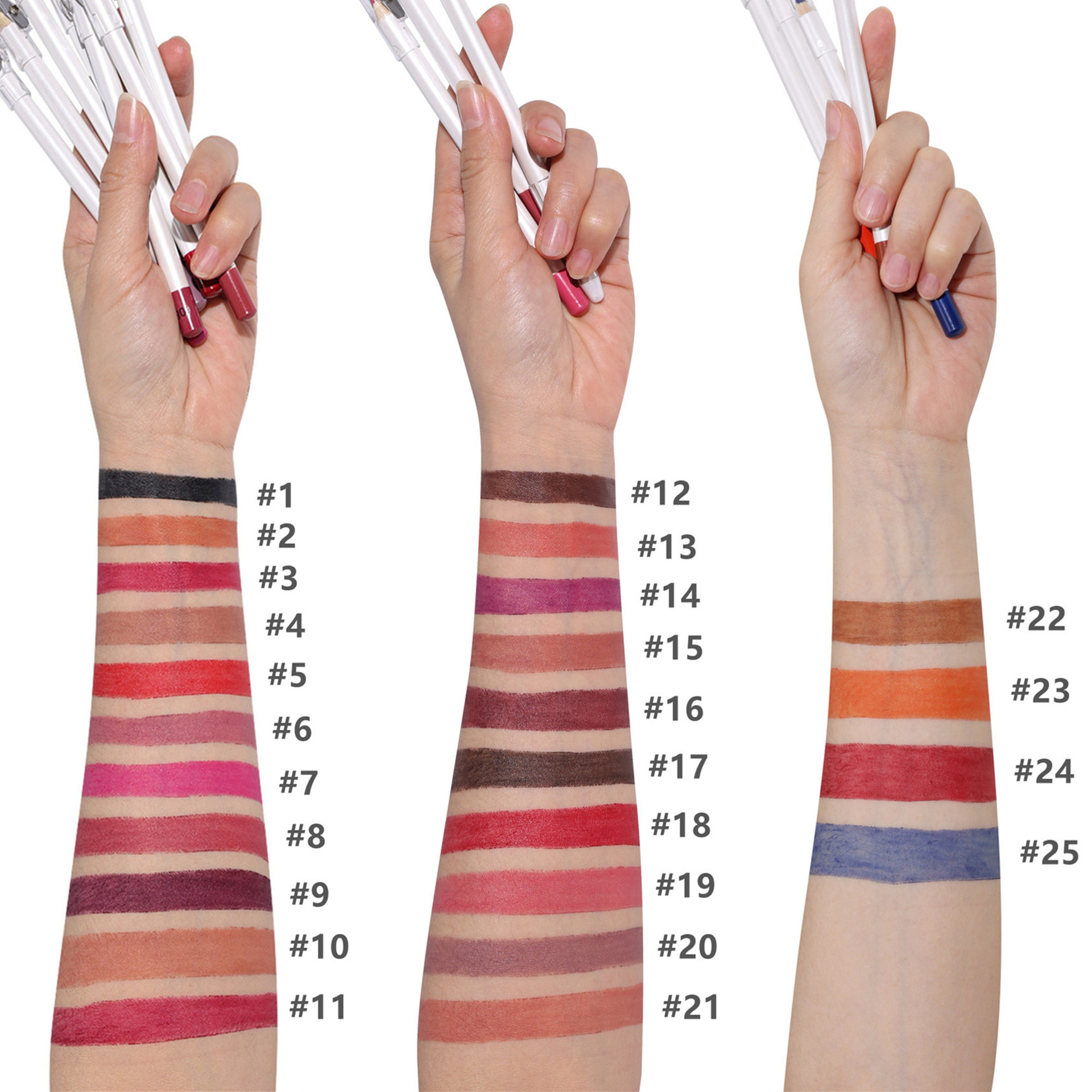 Creamy Pink Lip Liner Lipliner Pencil Wholesale Waterproof Custom Nude Dark Brown Lip Liner Pencil Private Label