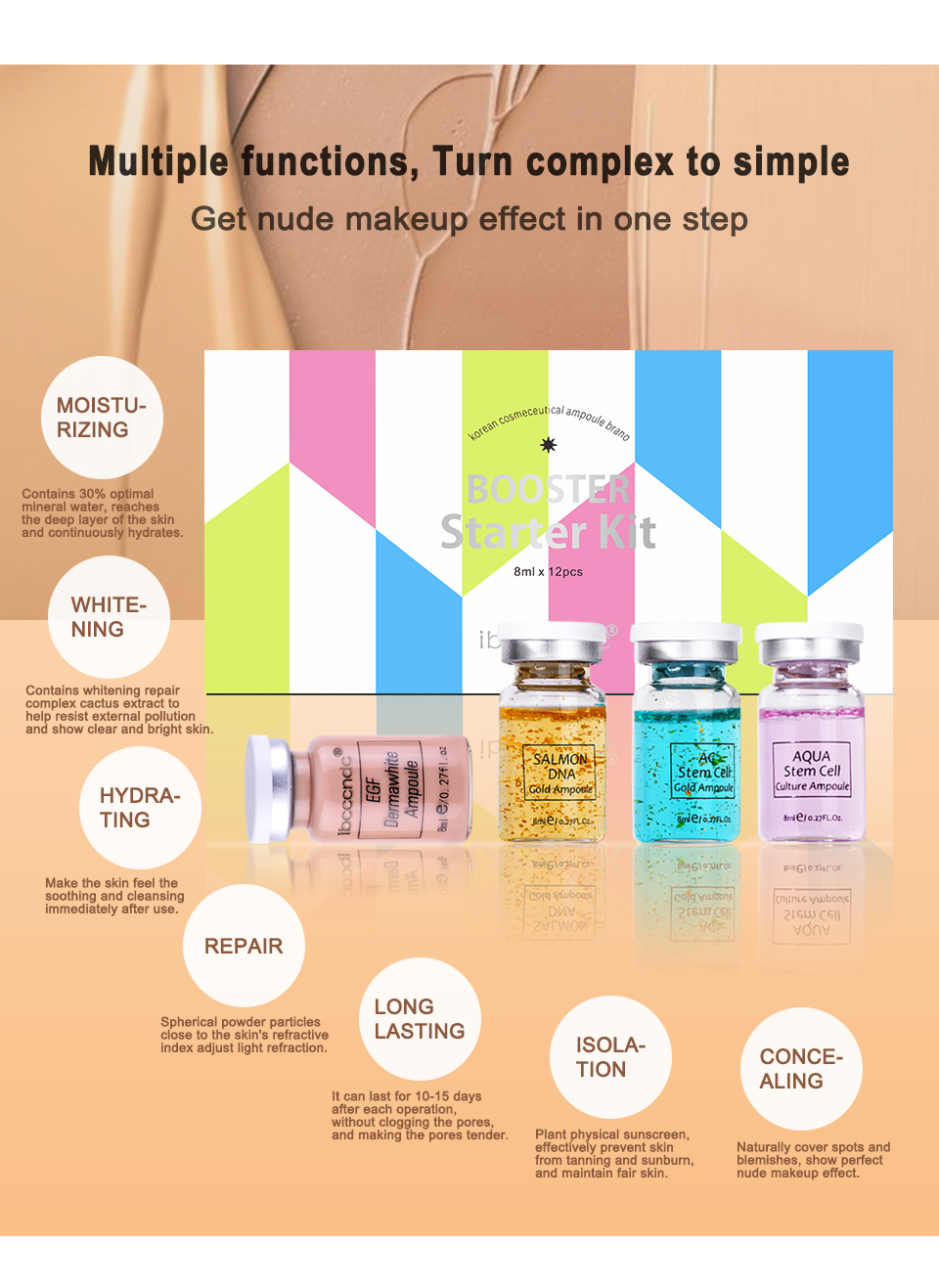 Pure Liquid Foundation BB Cream Makeup Concealer Liquid Foundation Waterproof Body Item Beauty Face