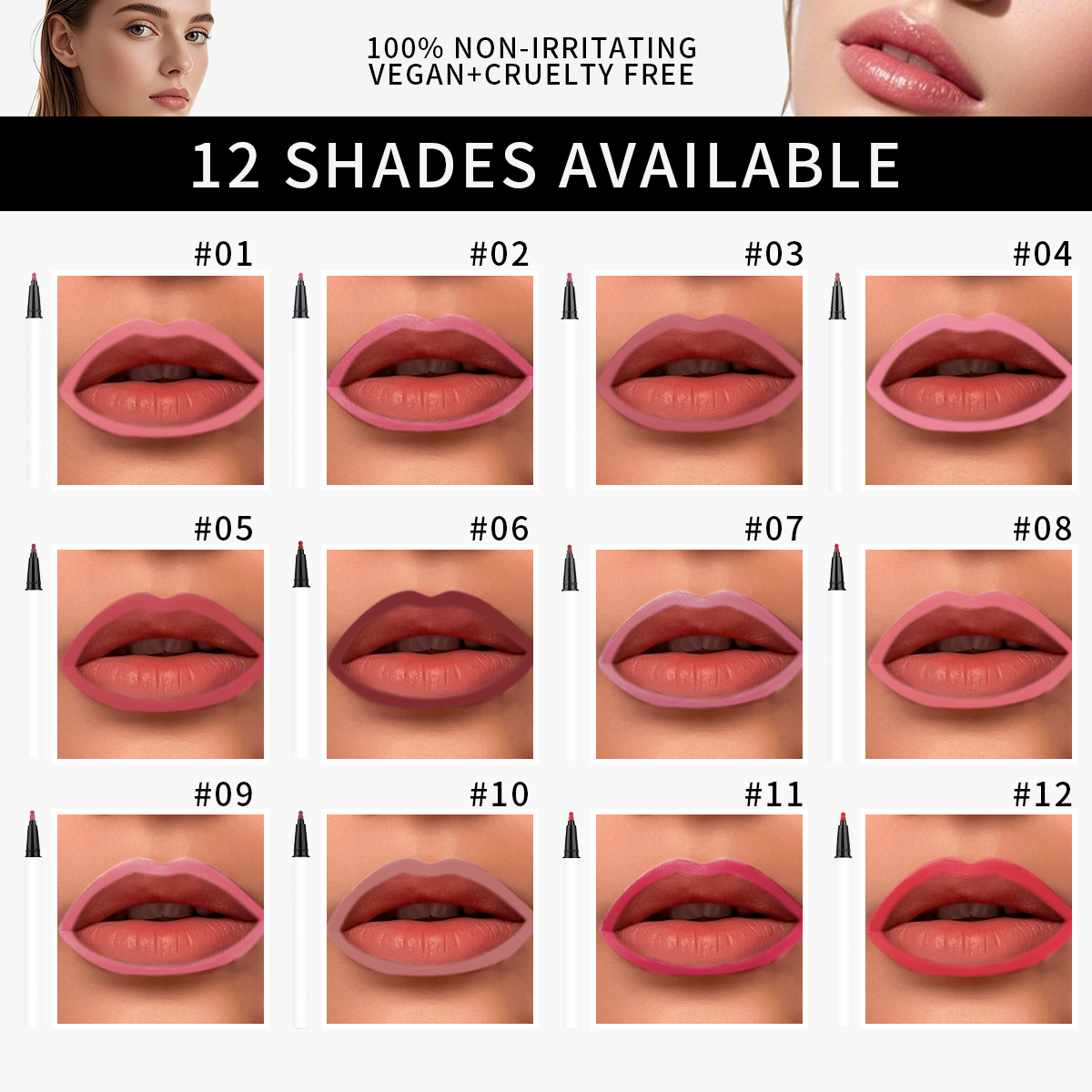 Wholesale Lip Liner Custom logo Long Lasting Highly Pigmented Lipliner Lip Liners Custom Private Label
