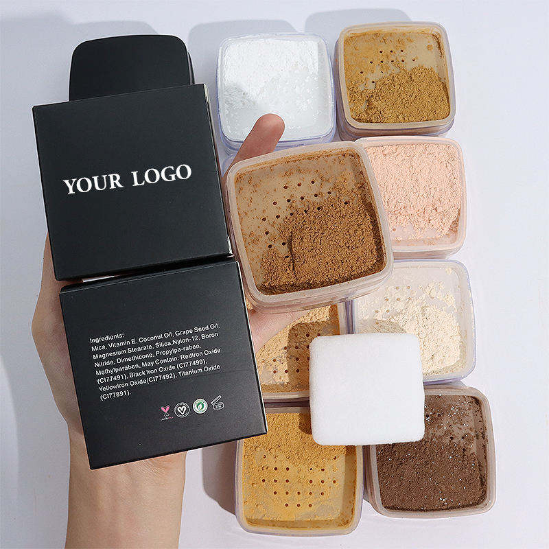 Custom Logo Private Label Face Makeup Translucent Loose Powder 11 Colors Matte Waterproof Loose Highlighter Setting Powder