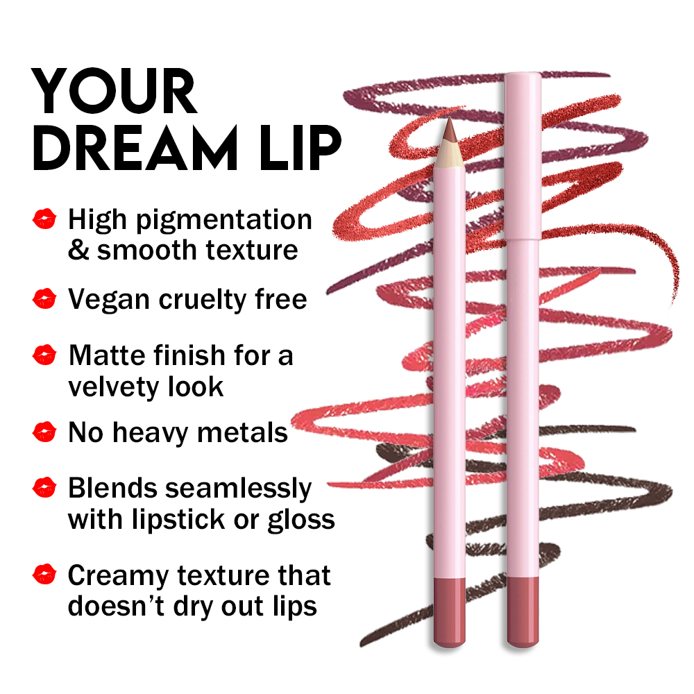 OEMbrown Vegan Creamy Lip Liners pink Lipliner Pencil pink Lipliner Pencil Private Label Lip Liner Pencil