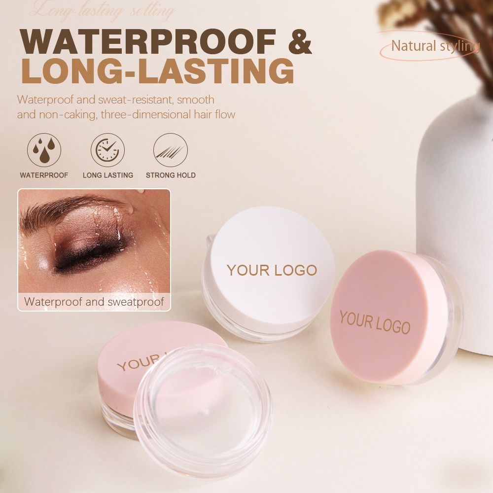 Custom Logo Makeup Natural and Waterproof EyeBrow Wax Private Label Vegan Long Lasting Shaping Clear Eyebrow Wax with Brush