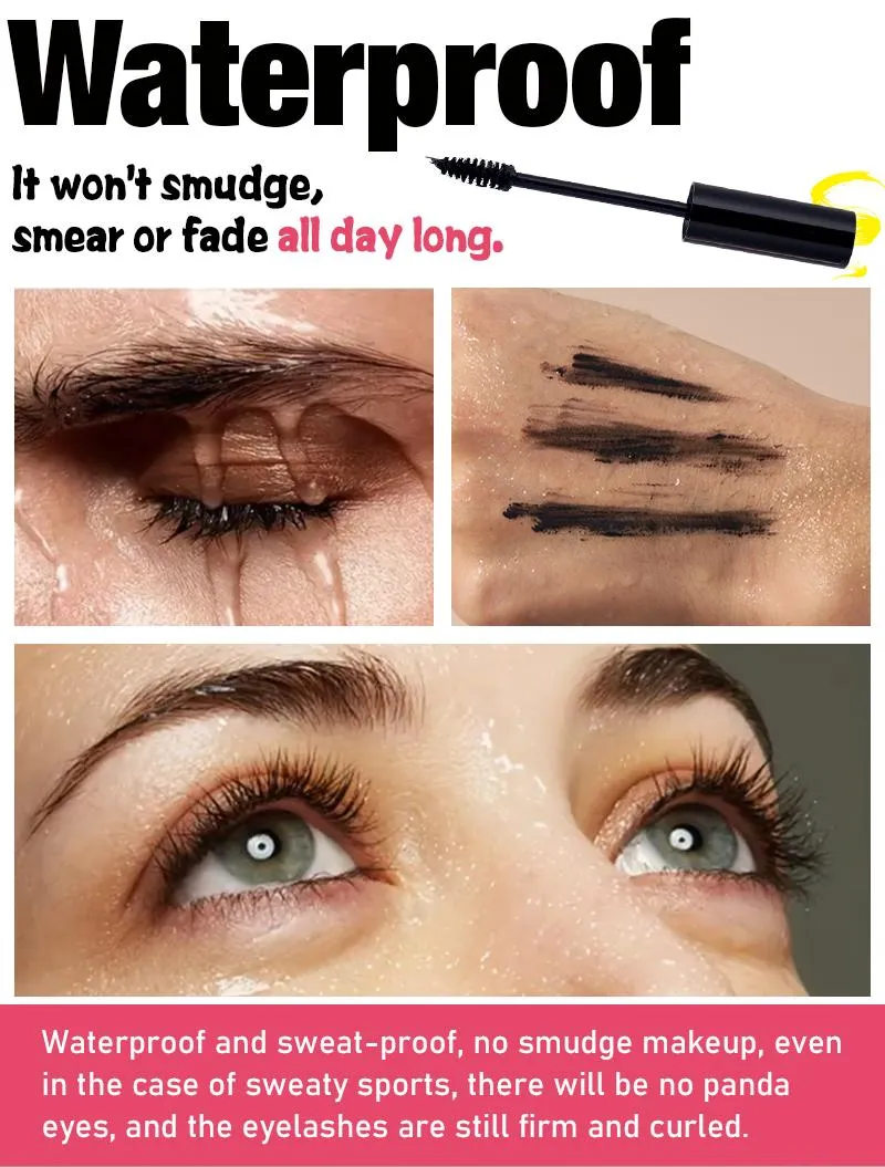 Quick Dry Mascara Long Lasting Lengthen Curling Volumizing Waterproof Essence Mascara