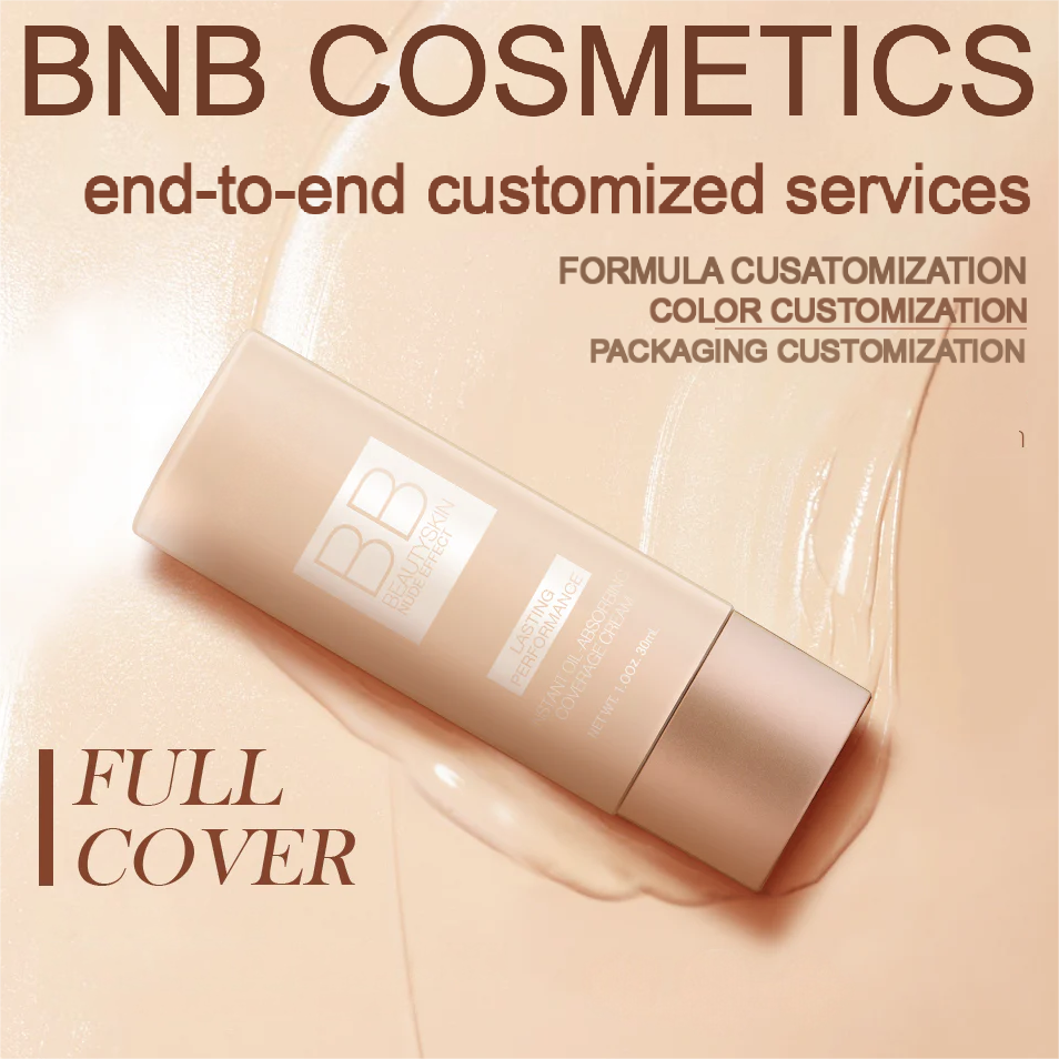 High Coverage BB Cream Dark Skin Tones Long-Wear Moisturizing Liquid Form Oil-Control Brighten Natural Customized Private Brand