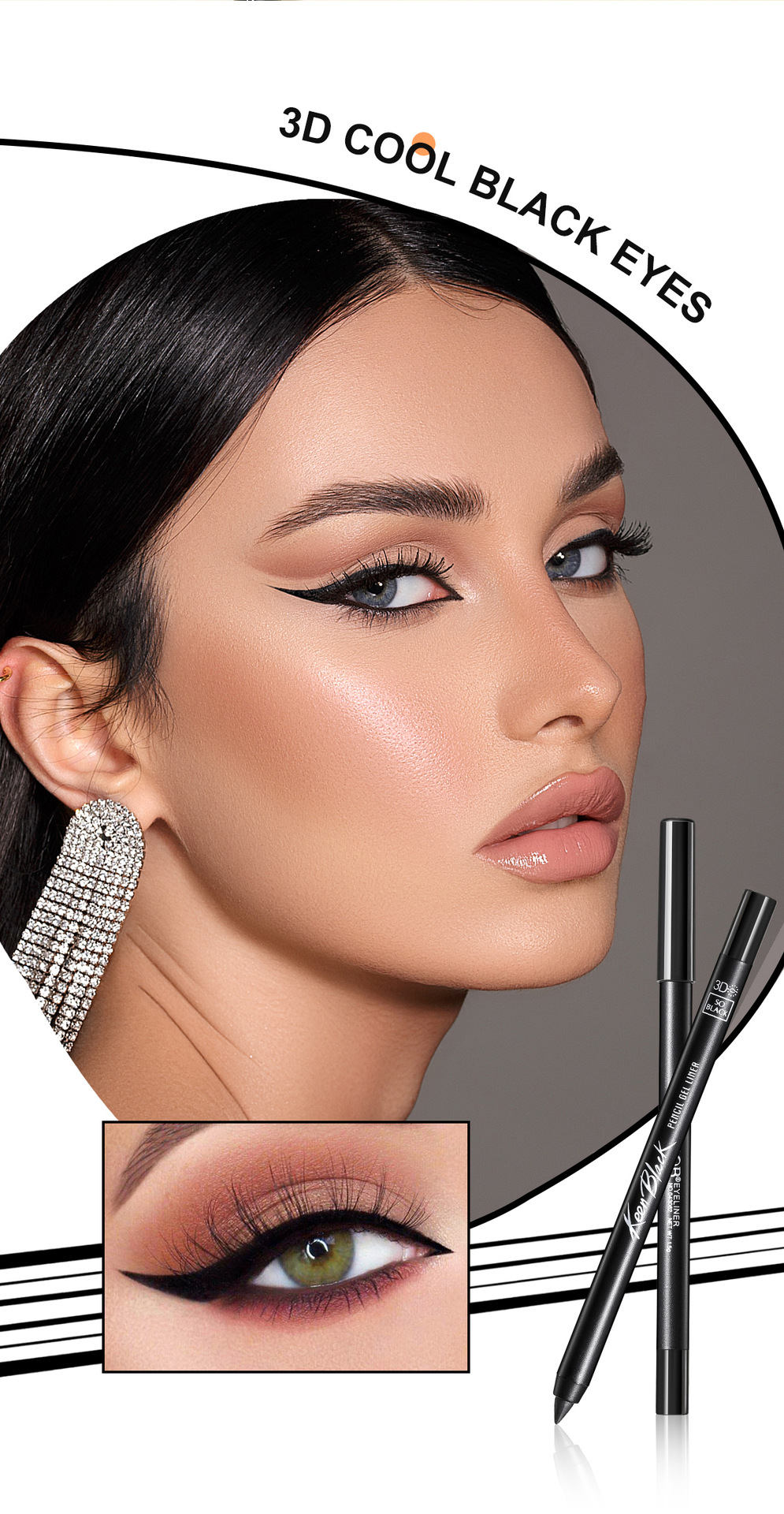 Private Label Waterproof Eyeliner Pencil Water-Proof Long-Lasting Makeup for Eye Use for Lady's Eyes Beauty Makeup