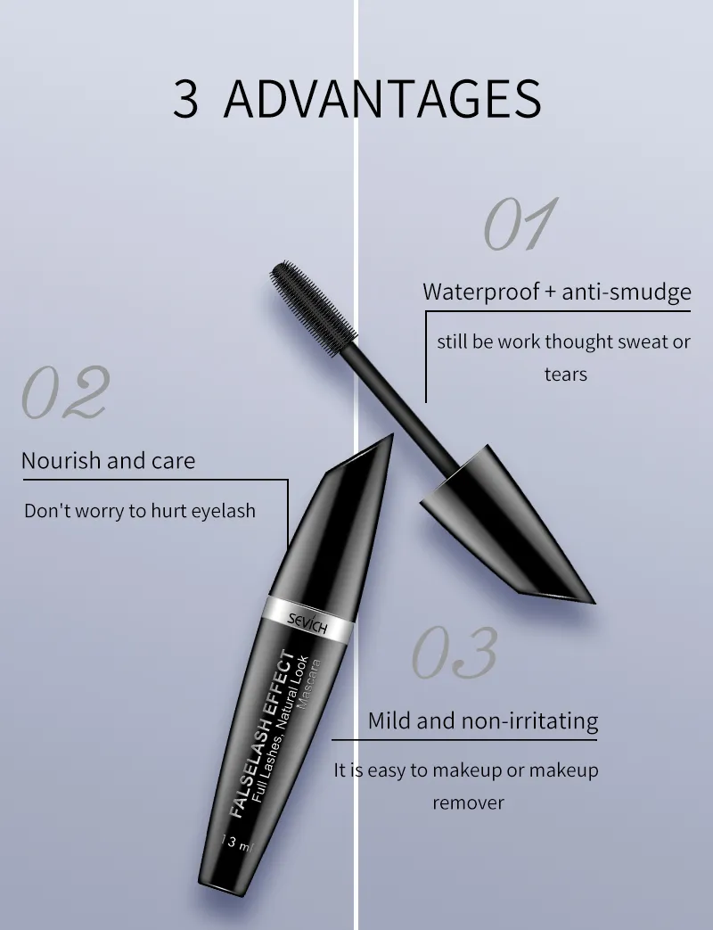 Waterproof Long Lasting Natural Fiber Mascara Eye Lash Extension Mascara for Makeups