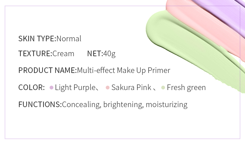 Wholesale Factory Price 3 Colors Long Lasting 40g Primer Makeup