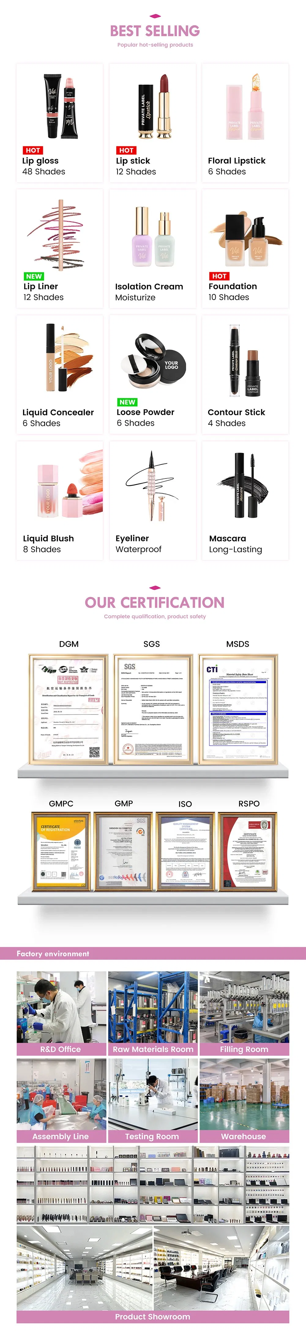 Free Samples Customer Logo Setting Powder with Mirror