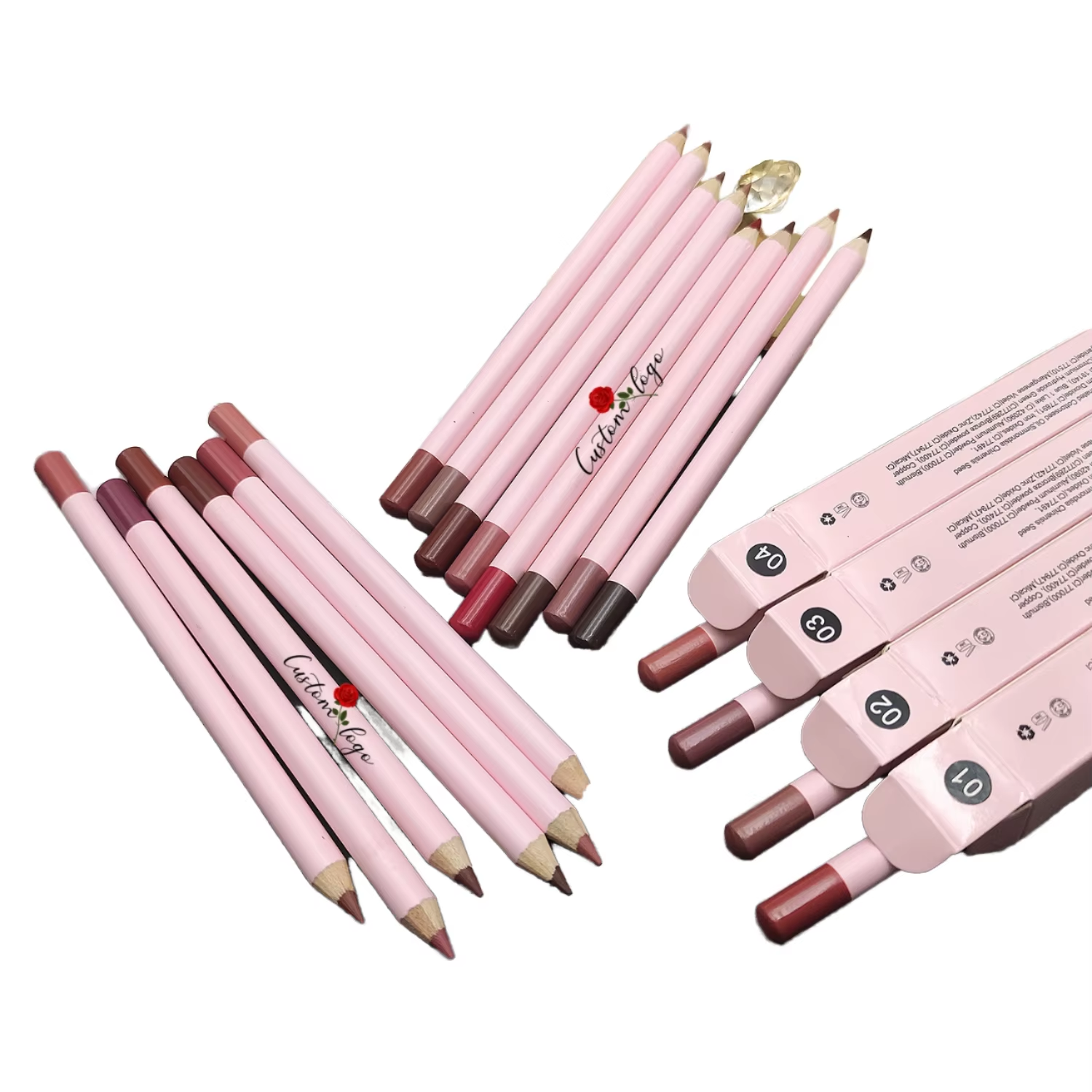 Vegan Creamy Container Waterproof Brown Custom Logo Eyebrow Pencil Private Label Lip Liner OEM Makeup Long Item Lipliner