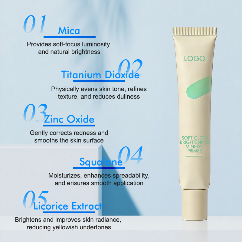 Soft Glow Matte Oil-Control Brightening Hydrating Waterproof Moisturizer Face Primer Makeup Mineral Whitening Cream Concealer