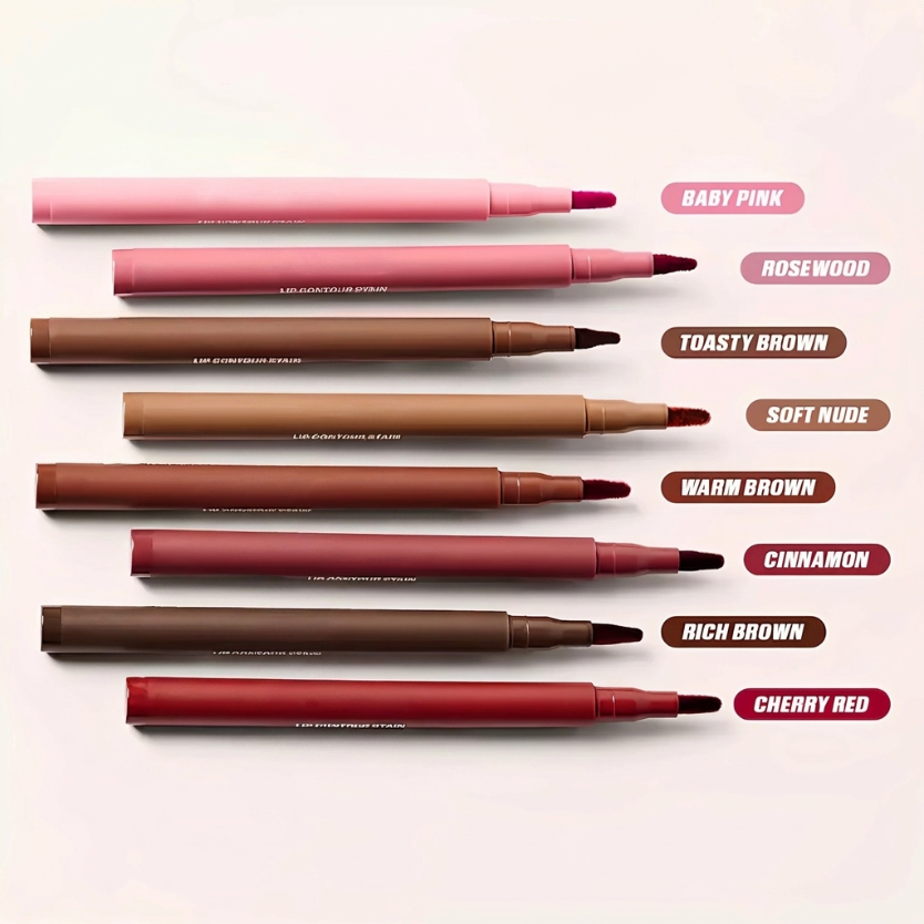 Custom Logo Creamy Lip Liner Pencil Vegan Matte Waterproof with Retractable Red Packaging Mineral Ingredient Lipstick