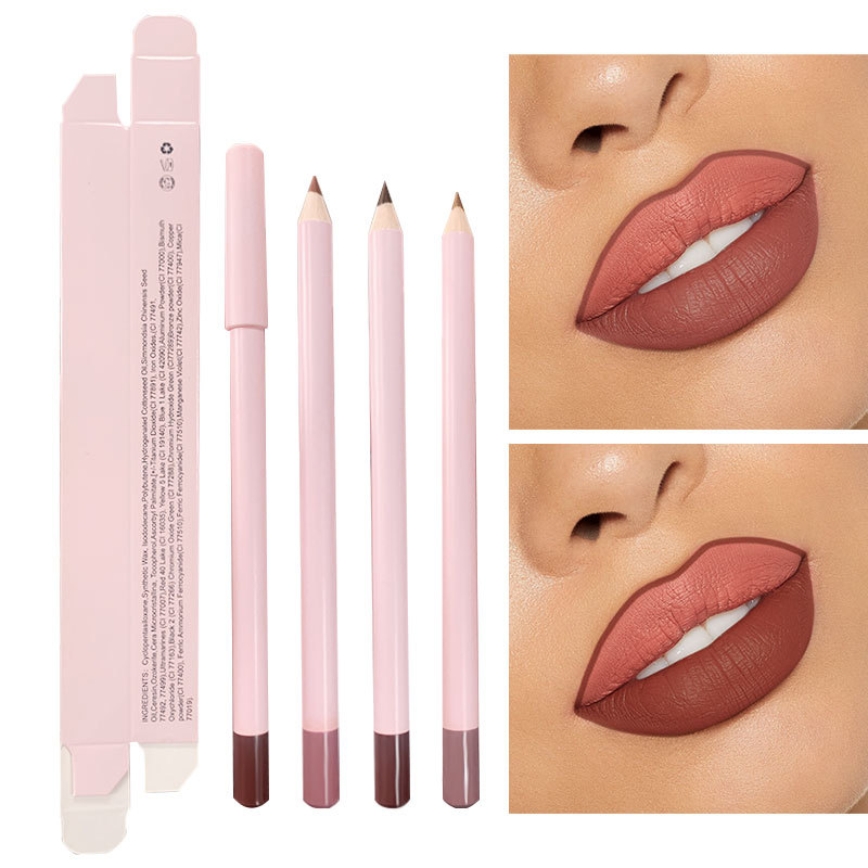 Popular 24 Colors Pink Lip Liner Dark Brown Smooth Pencil Private Label Waterproof Matte Lip Liner