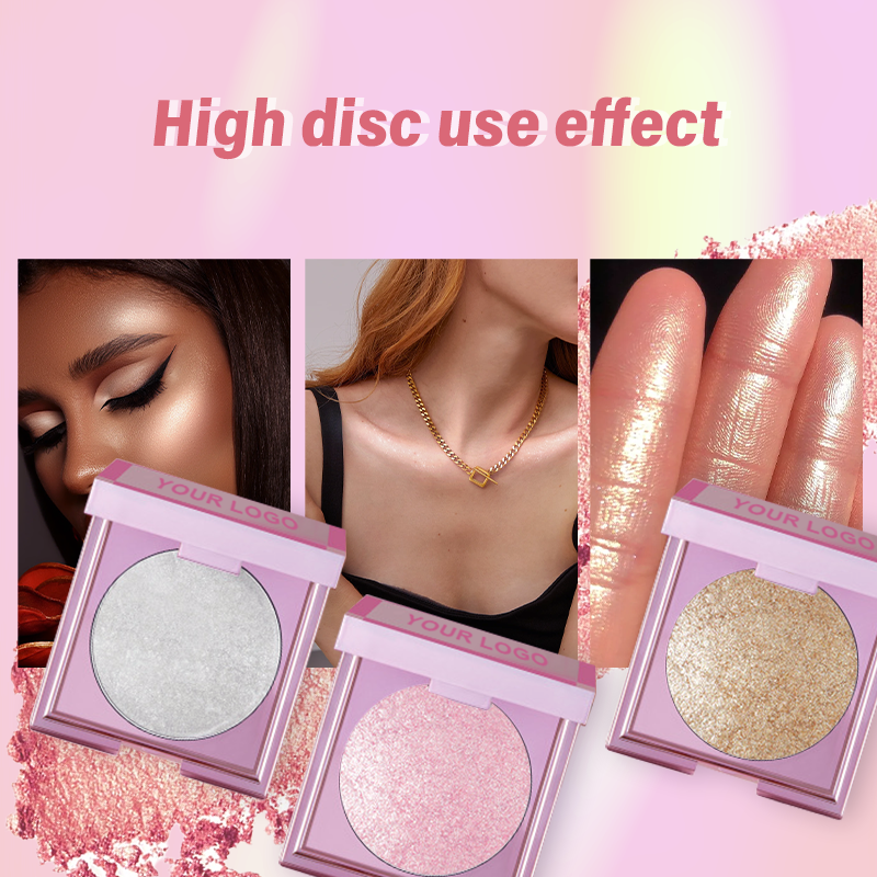 Hot Pressed Mineral Powder Vegan Bronzer Highlighter Custom Logo Waterproof Long Lasting Loose Glitter Novelty Highlighter